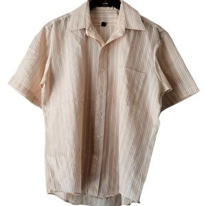 1980s 80s Vintage Arrow Kent Finesse Striped Premium Short Sleeve Button Shirt